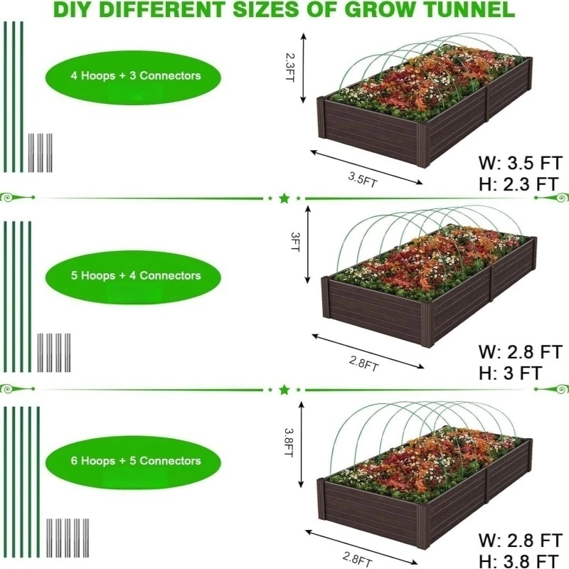 Greenhouse Hoops Kit DIY Grow  - đánh giá và giá Plant Support Stake
